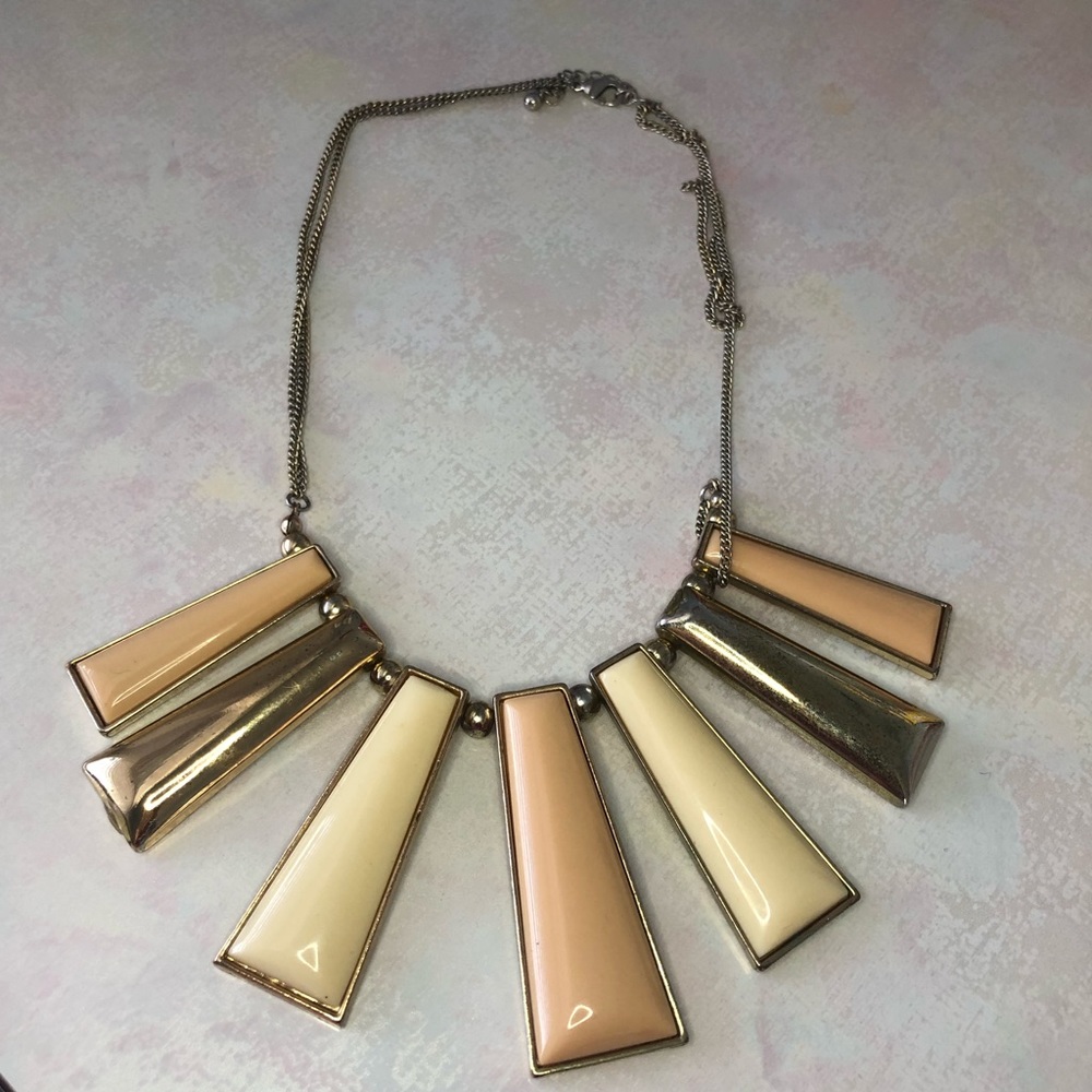 Gold and Nude Multi Level Necklace